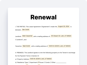 Renewal Lease Agreement