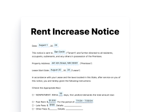 Rent Increase Notice