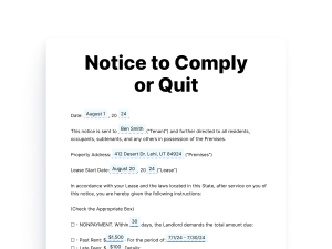 Notice to Comply or Quit