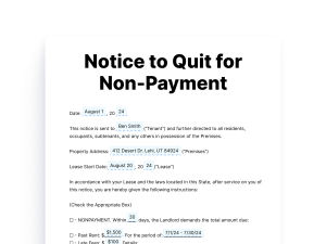 Notice to Quit for Non-Payment