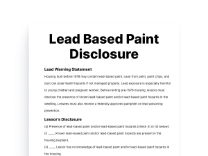 Lead Based Paint Disclosure