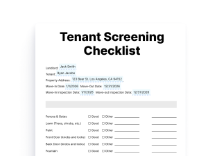 Tenant Screening Checklist