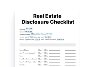 Real Estate Disclosure Checklist