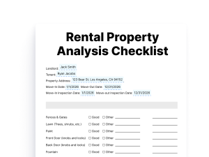 Rental Property Analysis Checklist