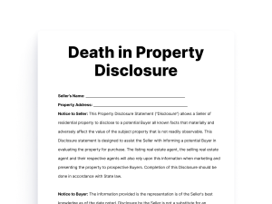 Death in Property Disclosure