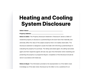 Heating and Cooling System Disclosure