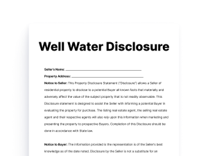 Well Water Disclosure