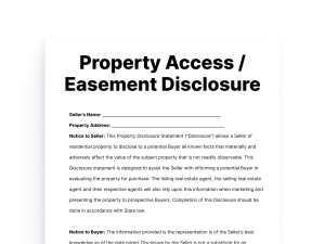 property access Easement Disclosure