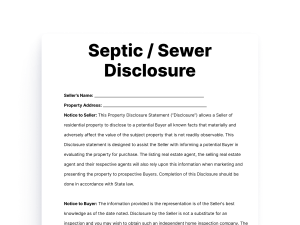septic Sewer Disclosure