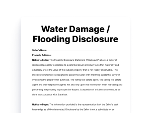 water damage Flooding Disclosure