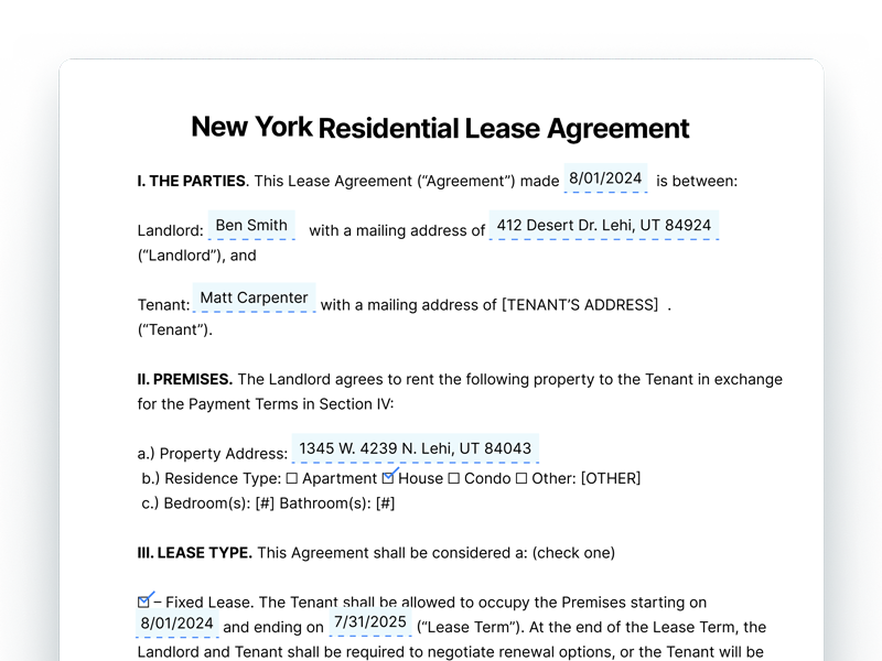 New York Residential Lease Agreement Template New York Residential Lease Agreement