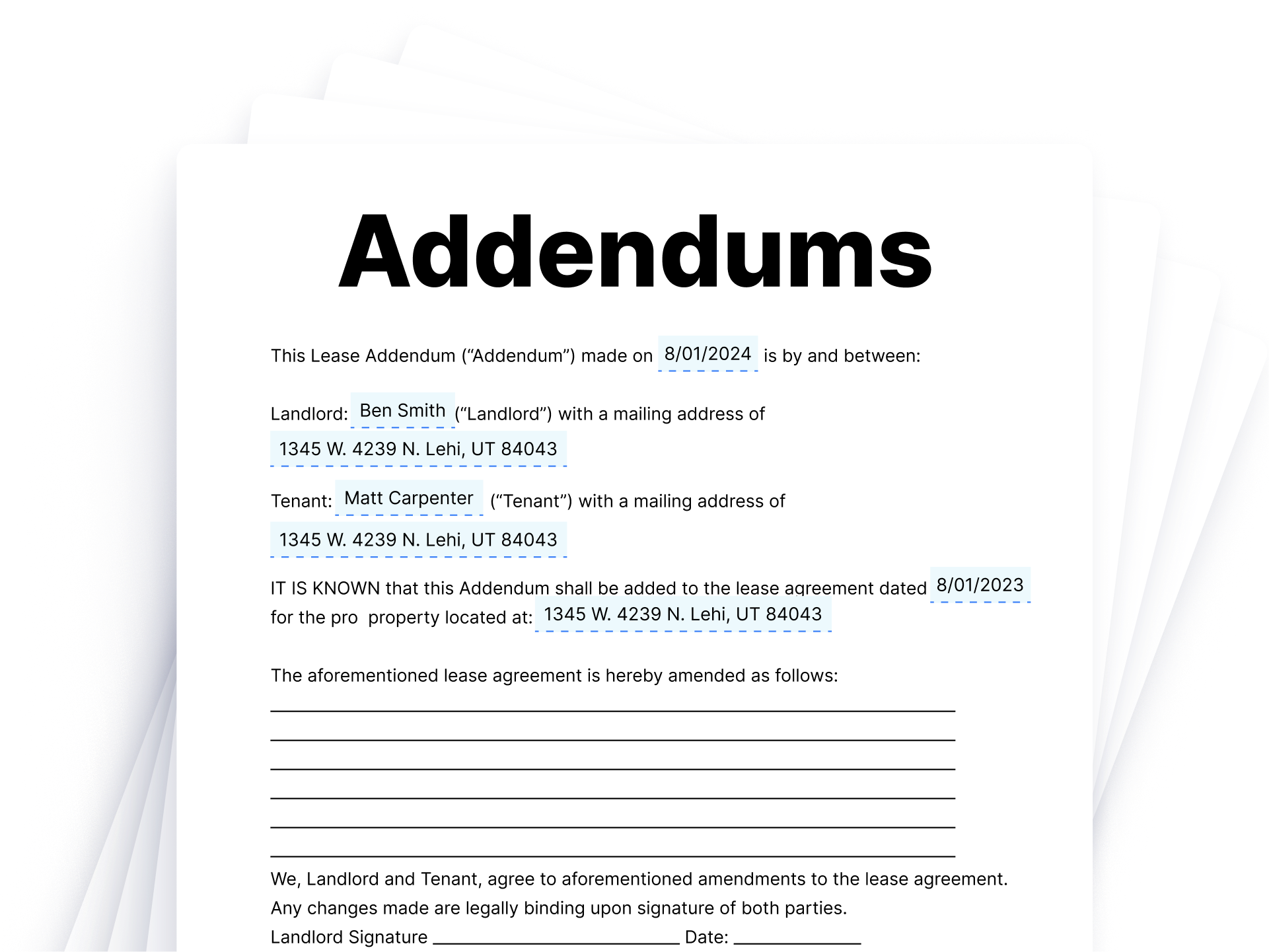 Free Addendum Template PDF Word Google Doc RocketRent Free Addendum Template PDF Word Google Doc RocketRent