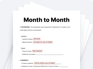 Month to Month Lease Agreement