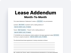 Lease Addendum - month to month