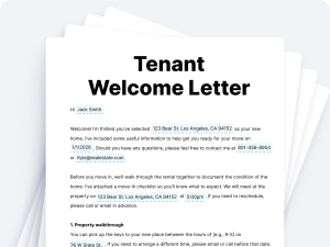 Tenant Welcome Letter
