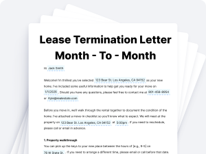 Lease Termination Letter