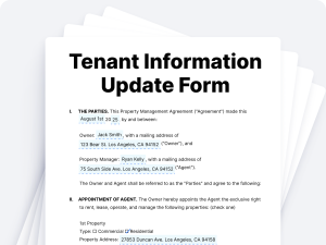 Tenant Information Update Form