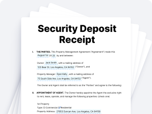 Security Deposit Receipt
