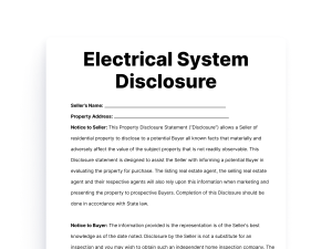 Electrical System Disclosure