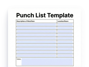 Punch List Template