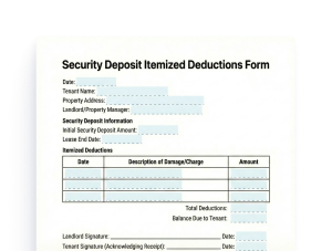 Security Deposit Itemized Deductions Form