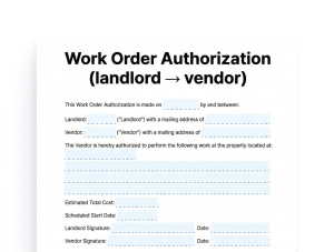 Work Order Authorization