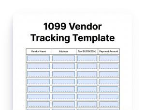 1099 vendor tracking template