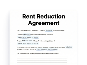 Rent Reduction Agreement