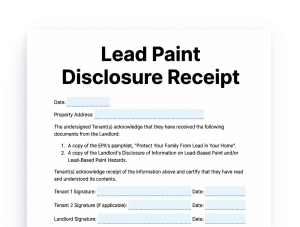 Lead Paint Disclosure Receipt