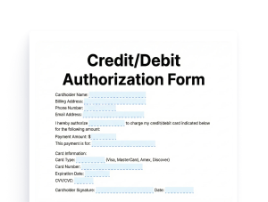 Credit and Debit Card Authorization Form