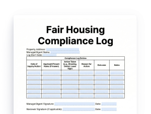 fair housing compliance log
