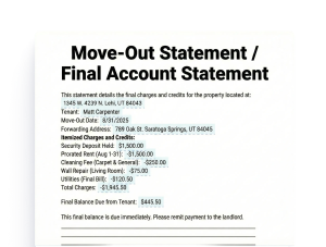 Move-Out Statement / Final Account Statement