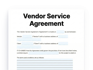 vendor service agreement